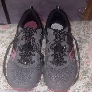 Women's Gray and Pink Athletic Sneakers - Comfortable Everyday Running Shoes